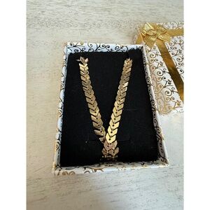 Gold Chevron Link Necklace